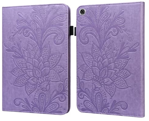 Leather Tablet Case Compatible with Samsung Galaxy Tab A8 10.5 X200/X205(2021),Bracket Type Tablet PC Case with Slot Shockproof PU Leather Flip Wallet Protective Cover zy (PURPLE)