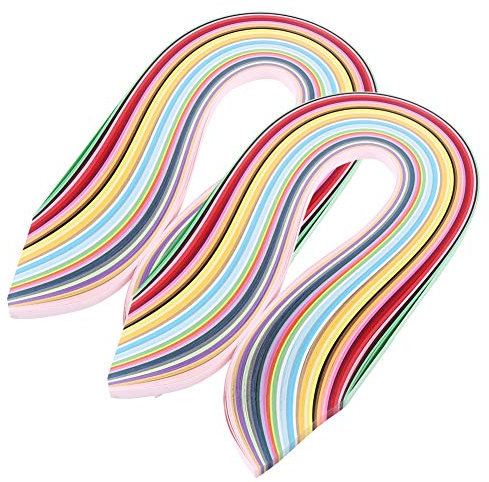 Multicolor Quilling Paper 720 PCs Streifen in 36 Farben 540 Mm 3/5/7/10 Mm Breite für Kunstsupplies Unterrichten Sie Feinmotorik und Hand-Eye-Koordination (10 mm)