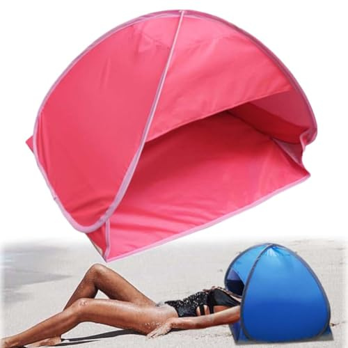 Uveego Mini Head Sun Shelter Tent, Mini Kopfzelt, Strandmuschel Pop Up Strandzelt, Strand Sonnenbaden Winddicht Sand Proof Sonnenschutz Tragbare Kopfstütze Zelt (Rosa, L)