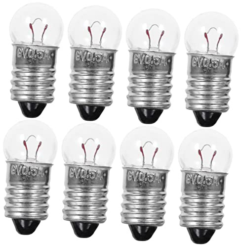 Outanaya 50pcs Miniature round Light Bulbs with Screw Base 6v Lightweight Glass and Aluminum Practical Replacement Bulbs for Science DIY and Secondary School Experiments