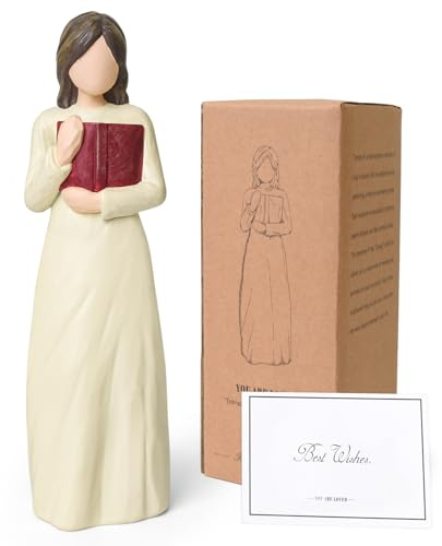 Bücherregal Deko Figuren Geschenke für Lehrerin, Buchliebhaber, Frauen | Absolventen, Studenten, Harz Statue Deko Wohnzimmer Modern Skulptur für Schreibtisch Regal Büro