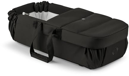 Bugaboo Babynest, tragbare Liegewanne mit Tragegurten Kinderwagen geeignet, entfalbar zu Einer Baumwollmatratze & Spielmatte, Flache Liegeeinheit ab Geburt – Heritage Black