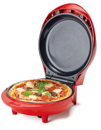 Betty Crocker 7.5 Mini Pizza & Meal Maker, 1000W Indoor Electric Grill, Nonstick Pan for Pizzas, Quesadillas, Nachos and more, Personal Pizza Machine for Delicious Meals and Snacks, BC-5962RC, Red