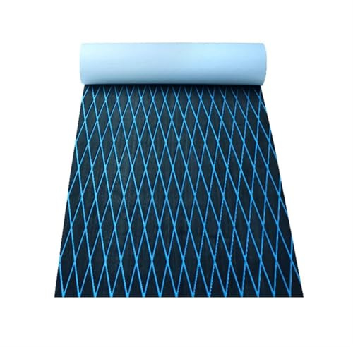 DSFIHJO Bodenbelag Marine 1900 * 350 * 6MM Eva Boat Decking Sheet Marine Flooring Anti Slip Pad with Rhombus Diamond Pattern Self-Adhesive Surfboard Traction Klebstoff(Black Blue)