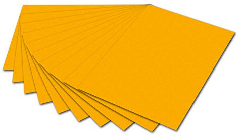 folia 6116 - Fotokarton Dunkelgelb, 50 x 70 cm, 300 g/qm, 10 Bogen - zum Basteln und kreativen Gestalten von Karten, Fensterbildern und für Scrapbooking