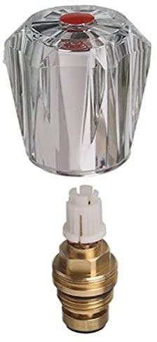Cornat TEC303102 Armaturenoberteil, Messing, mit Acryllux-Griff, 3 / 8 Zoll, rot