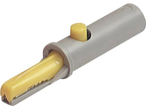 SKS Hirschmann 930126103 AK 10 Krokodilklemme Gelb Klemmbereich max.: 6mm Laenge: 53mm, 3 Stück
