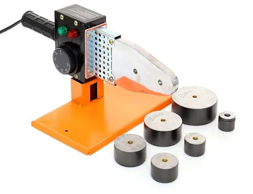 POLIFUSORE SALDATORE 800W PER SALDATURA TUBI PLASTICA PVC E PVDF CON 5 MATRICI