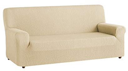 Textil-home Elastischer Sofabezug TEIDE, Sofahusse Couchbezug - 4 Sitzer - 240 a 270 cm. Farbe Beige