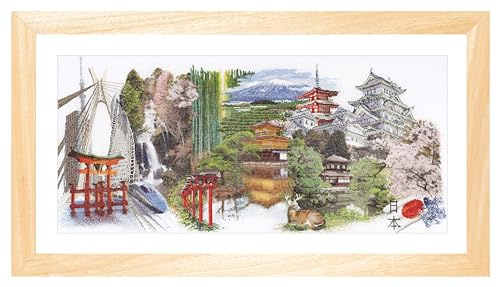 Thea Gouverneur - Counted Cross Stitch Kit - Japan - Aida - 18 Count - Embroidery Kit for Adults - DMC Embroidery Threads and Other Cross Stitch Supplies Included - 548A