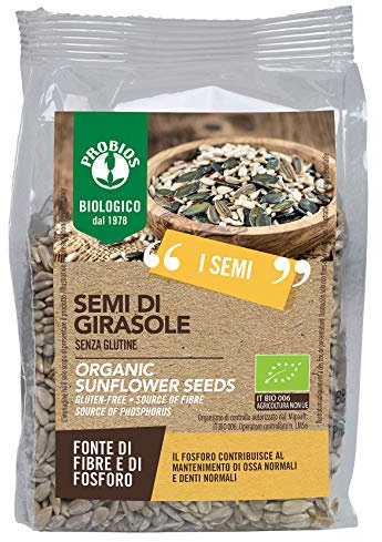Probios Semi di Girasole Biologici – Fonte Naturale di Fibre e Minerali – Semi Girasole Senza Glutine – Confezione da 6 x 300 g