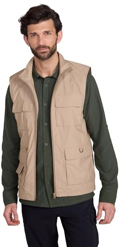 Mountain Warehouse Trek II Mens Gilet - Lightweight Body Warmer, Fast Drying Vest, Shrink & Fade Resistant, Many Pockets Gilet Jacket - Spring, Summer, Travelling Beige 3XL