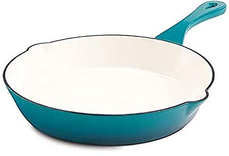 Crock Pot Artisan 10 Inch Enameled Cast Iron Round Skillet, Teal Ombre