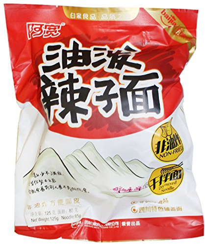 Baijia Breite Instantnudeln mit roter Chiligeschmack 125g