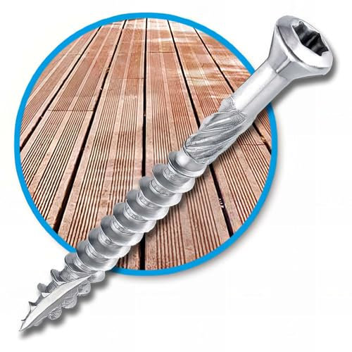 Boîte de 200 vis terrasse INOX A2, tête réduite crantée, TX25, D. 5 x 60 mm + embout offert - 98000506002