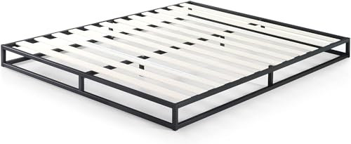 Cadre de lit plateforme en métal 15 cm Joseph ZINUS | Sommier | Support à lattes en bois | Rangement sous le lit | 180 x 200 cm | Noir