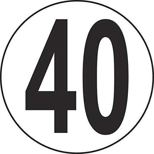 BCTS Speed Limit 40 Km/H Divertido Cartel de Metal Cruzando Tráfico Novedad Cuadrado Cartel Cuadrado 30,5 x 30,5 cm