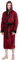 NY Threads Mens Hooded Robe - Plush Long Bathrobes for Men (Burgundy with Black Contrast, Small/Medium)