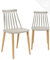 KAYELLES Lot de 2 - Chaise de Cuisine à barreaux bistrot café rétro scandinave, Pieds métal façon Bois Clair BAO (Gris)