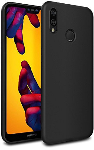 Verco Kompatibel mit Huawei P20 Lite Hülle, Matte Rückschale Schutzhülle für P20 Lite Case Silikon Handyhülle - Schwarz