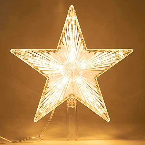 Decoración de Árbol de Navidad Con Luz Blanca Cálida para Hogar, Ajuste para Tamaño General, 8.7 Pulgadas