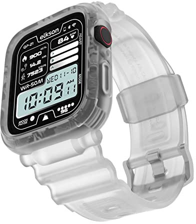 elkson Quattro Pro – Coque Antichoc pour Apple Watch de 45 mm et 44 mm – Bracelets Robustes pour Homme pour Apple Watch SE et iWatch Series 9 8 7 6 5 4, Coques de Protection Sportives Militaires