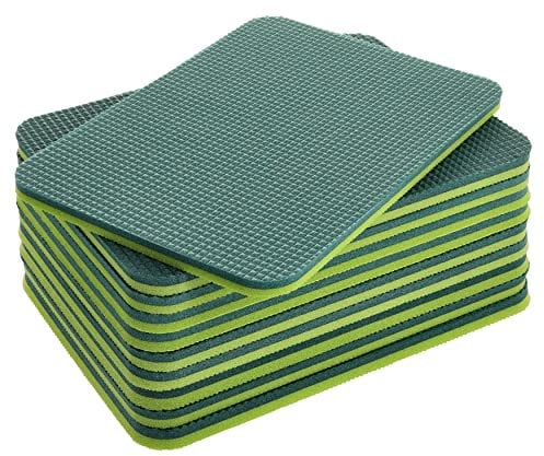 Melan-Store Yate Set 10 doppelte Schaumstoff Sitzkissen DIN A4 Kinder Sitzunterlage WASSERDICHT 307x220mm (Hellgrün/Dunkelgrün)