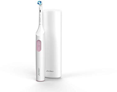 Jordan® Clean Smile Elektrische Zahnbürste | Wiederaufladbare Elektrische Zahnbürste mit Schnellladung, langlebiger Akku, Drucksensor, 2 Geschwindigkeitsmodi | Inklusive Reiseetui | Rosa