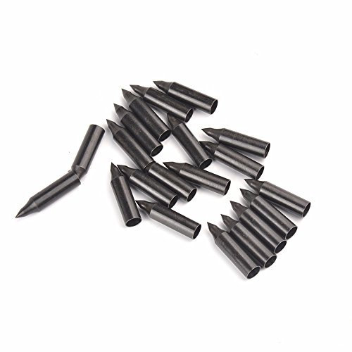 Generisch 77 Körner Pfeilspitze,Durchmesser 8mm Zielpunkt Kohlenstoffstahl Pfeilspitze Feldtipps Innen für Bogenschießen, Jagd und Schießen (20Stück)
