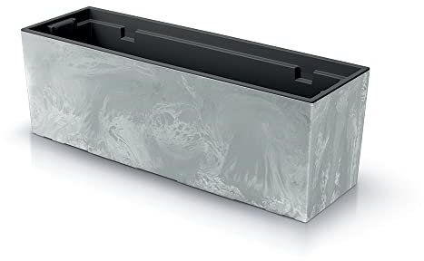 R.G. Blumenkasten Blumentopf Balkonkasten Pflanzkasten Beton Optik Blumenkübel Urbi Effect mit Pflanzeinsatz (600 Beton)