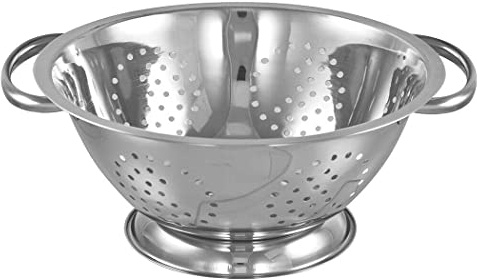 New 34CM Stainless Steel DEEP Colander Cooking Kitchen Lightweight Strainer Food