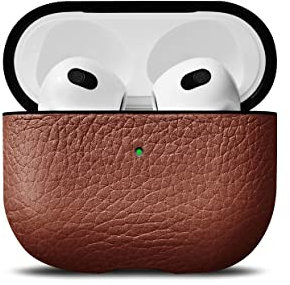 Woolnut Leather Case for AirPods 3rd Gen - Cognac Brown Cover | Full-grain Scandinavian Leather Apple AirPods 3rd Generation Case - Compatible with Wireless Charging