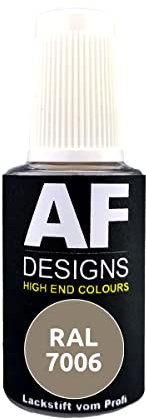 Alex Flittner Designs Stylo de retouche RAL 7006 gris beige satiné 20 ml Stylo de réparation acrylique vernis retouche peinture bois métal meubles salle de bain