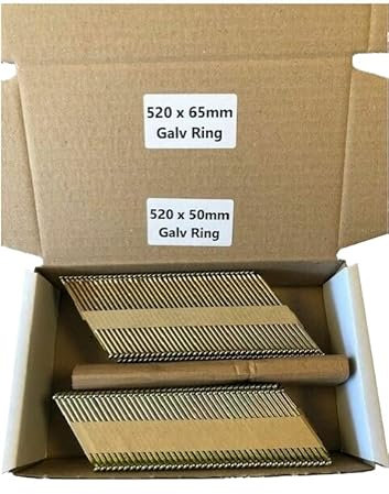 Framing Nails Compatible with DeWalt DCN692N-X Nail Gun 1040 x Mix Nails 50mm+65mm Galv Ring
