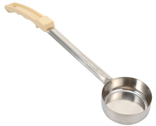 HEMOTON Spoon Portion Controllers with Plastic Handle Sauce Portioner Stainless Steel Ladle Portion Control Ladle Flat Bottom Ladle Portion Dispenser Soup Scoop Metal Can Tomato