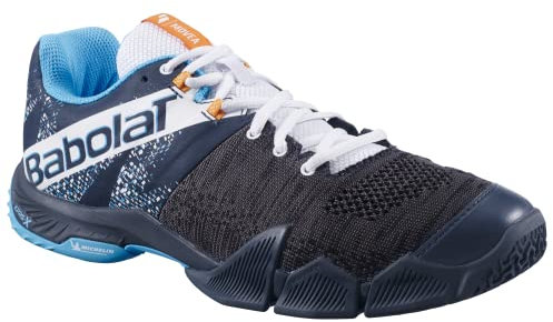 Babolat Herren MOVEA Men Padel Shoes, Grey/Scuba Blue, 40 EU Weit
