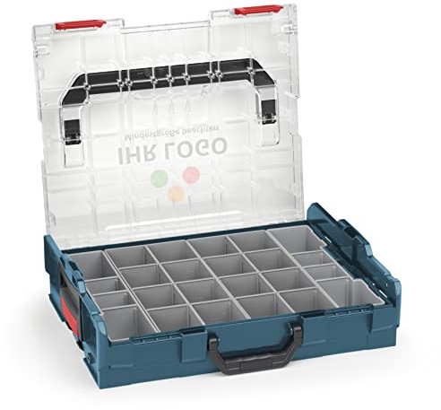 Sortimo Bosch L-BOXX 102 professional blau mit transparentem Deckel individuell anpassbar mit Ihrem Logo | Insetboxen-Set K3 Sortierboxen | ideale Kleinteile-Aufbewahrung Werkzeugkoffer