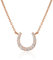 Diamond Treats Dainty Sterling Silver Horseshoe Necklace - Cute Rose Gold Horseshoe Pendant for Women & Teen Girls