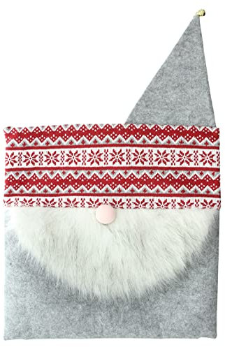 FRANK FLECHTWAREN Deko-Kissenhülle Weihnachtswichtel, Filz, Textil, Strickdesign, Nicht waschbar, Lustige Kissenhülle, Geschenk, Maße: 45 x 45 cm, ohne Füllung