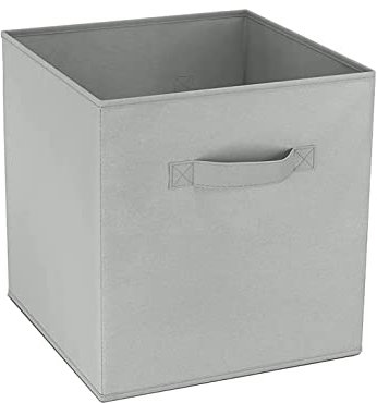 GREAT AIGOO Caja de Almacenaje con 1/4 /8 pcs, Set Cajas de juguetes, Cesta Organizador Cubos de Tela Plegable con Manijas para Hogar, Oficina, Estanterías, Armarios, Ropa, 31 x31x 31 cm (1 Pc, Gris)
