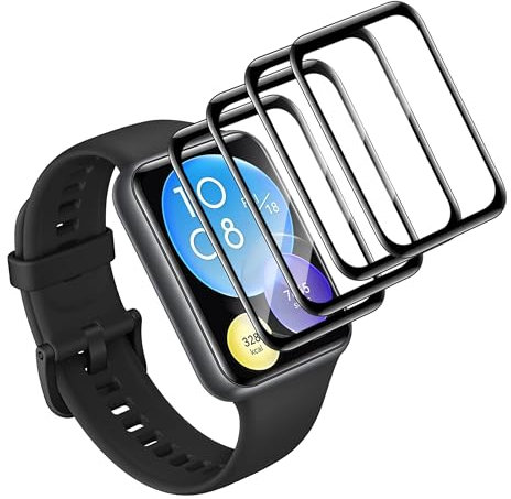 GXAYZ [4 Stück] Schutzfolie kompatibel mit Huawei watch fit 2,Anti-Scratch HD TPU Soft Film,3D Curved Full Cover Protective，Blasenfrei, Anti-Fingerabdruck