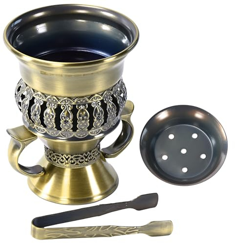 HOCUROAY Bakhoor Burner, Charcoal Incense Burner, Frankincense Resin Burner, Incense Charcoal Discs, Bukhoor Kit with Mtal Handle/Tongs, for Yoga, Spa Aromatherapy Office Home Decor