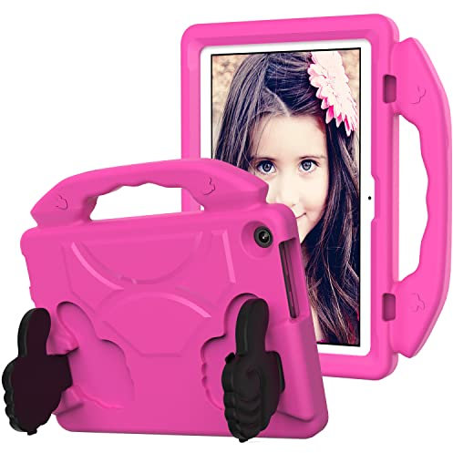 Coque pour enfants pour Lenovo Tab M10 Plus (TB-X606F) 10,3 FHD, légère en EVA, résistante aux chocs, avec poignée et support, rose rouge