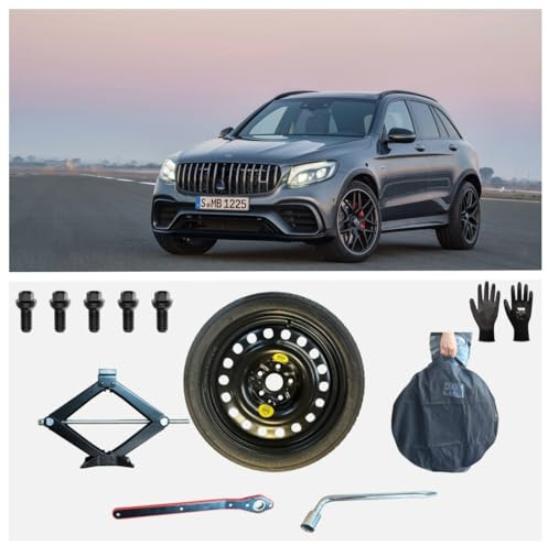 20 Notrad kompatibel mit Mercedes GLC (2013-2020) mit Wagenheber, Schlüssel, Handschuhe und Tasche