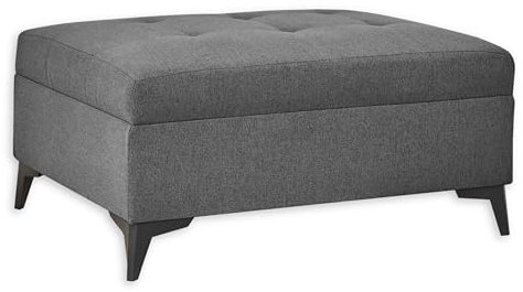 MOSTAR Fußhocker gepolstert, Anthrazit - Bequemer Wohnzimmer Polsterhocker rechteckig - 107 x 47 x 80 cm (B/H/T)