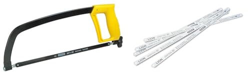Stanley Pistol Grip Hacksaw 1 15 122 & 0-15-801 Flexible Hacksaw Blades (5) Assorted, Silver