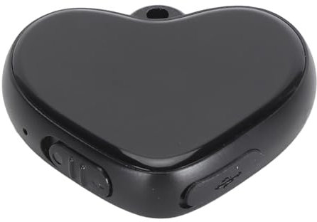 Herz Diktiergerät, Digitales Diktiergerät mit Kopfhörer, Herz Anhänger, HD Rauschunterdrückung, Sprachaktiviertes Aufnahmegerät für Vorlesungen, Besprechungen (8GB)