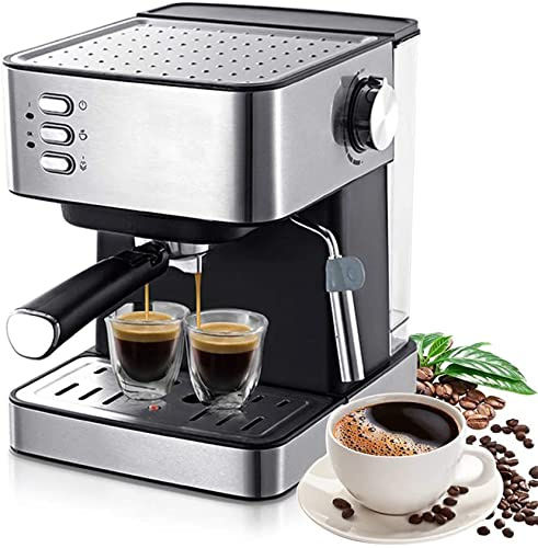 GTFDXJ Coffee Machines Traditional Pump Espresso Machine with Foaming Milk Wand,15 Bars Espresso Coffee Maker,1.6L Removable Water Tank Coffee Machine