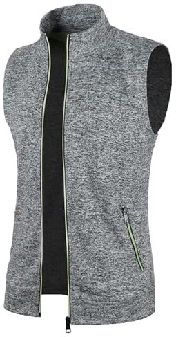 Herren Ärmellose Strickweste mit Stehkragen Winterweste mit Reißverschluß Warme Winterjacke Sweatjacke
