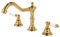 ZYCDP 3-Loch Waschtischarmatur Bad Gold, Doppelgriff Armatur Messing Zweigriffarmatur Bad Mischbatterie Warm und Kalt
